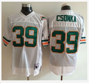 Mitchell And Ness Miami Dolphins #39 Larry Csonka White Throwback Stitched NFL Jerseys