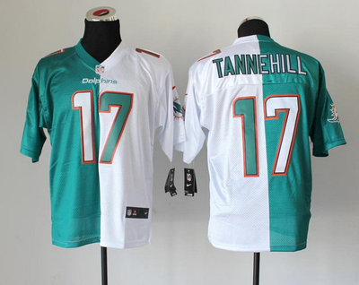 NEW Miami Dolphins 17 Ryan Tannehill White Green Split Elite NFL Jerseys New Style