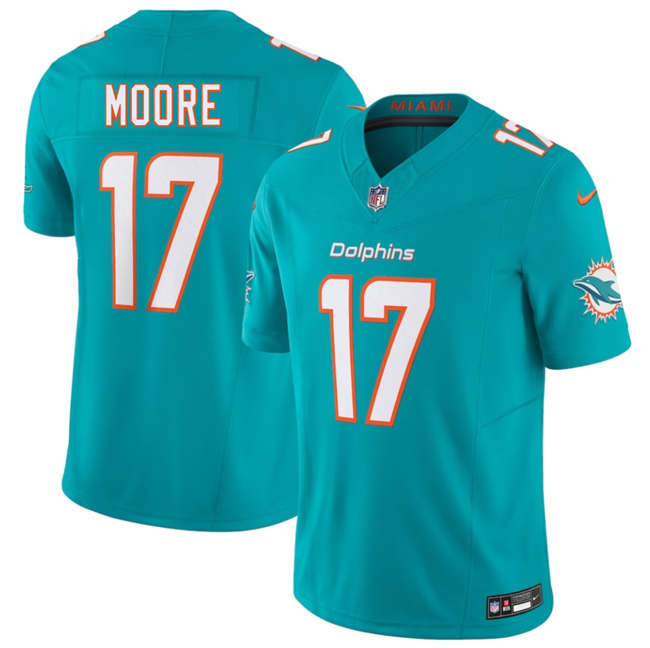 Men's Miami Dolphins #17 Trey Moore Aqua 2026 Draft F.U.S.E. Vapor Limited Stitched Football Jersey