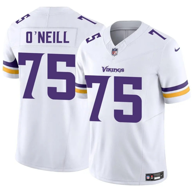 Men's Minnesota Vikings #75 Brian O’Neill White 2025 F.U.S.E. Vapor Untouchable Limited Stitched Jersey Men's Minnesota Vikings #75 Brian O’Neill White 2025 F.U.S.E. Vapor Untouchable Limited Stitched Jersey
