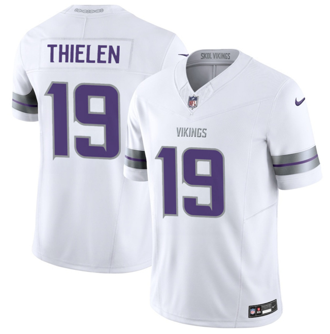 Men's Minnesota Vikings #19 Adam Thielen White 2025 F.U.S.E. Winter Warrior Limited Stitched Jersey Men's Minnesota Vikings #19 Adam Thielen White 2025 F.U.S.E. Winter Warrior Limited Stitched Jersey