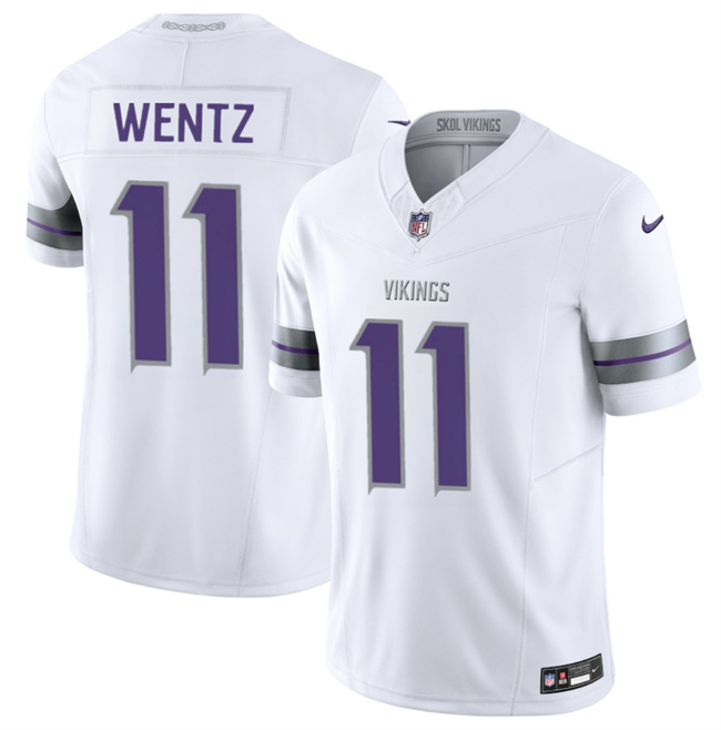 Men's Minnesota Vikings #11 Carson Wentz White 2025 F.U.S.E. Winter Warrior Limited Stitched Jersey Men's Minnesota Vikings #11 Carson Wentz White 2025 F.U.S.E. Winter Warrior Limited Stitched Jersey