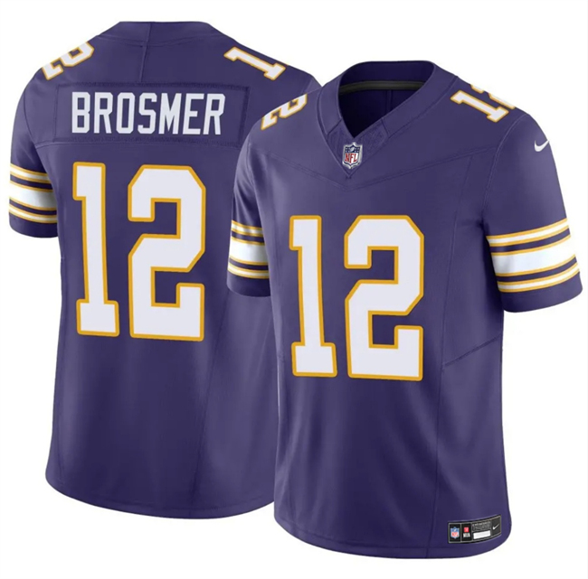 Men's Minnesota Vikings #12 Max Brosmer Purple 2025 F.U.S.E. Throwback Vapor Untouchable Limited Stitched Jersey Men's Minnesota Vikings #12 Max Brosmer Purple 2025 F.U.S.E. Throwback Vapor Untouchable Limited Stitched Jersey