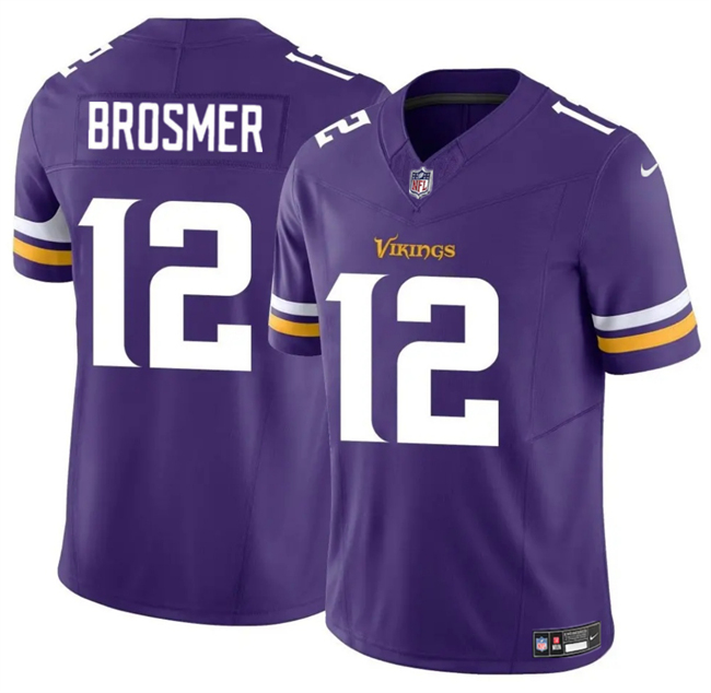 Men's Minnesota Vikings #12 Max Brosmer Purple 2025 F.U.S.E. Vapor Untouchable Limited Stitched Jersey Men's Minnesota Vikings #12 Max Brosmer Purple 2025 F.U.S.E. Vapor Untouchable Limited Stitched Jersey