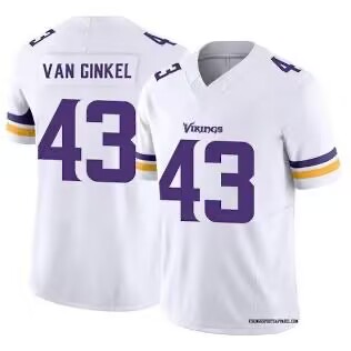 Men's Minnesota Vikings #43 Andrew Van Ginkel White Team Vapor Limited Jersey Men's Minnesota Vikings #43 Andrew Van Ginkel White Team Vapor Limited Jersey