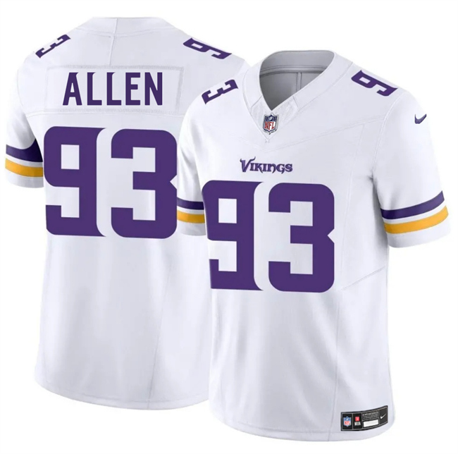 Men's Minnesota Vikings #93 Jonathan Allen White 2025 F.U.S.E. Vapor Untouchable Limited Stitched Jersey Men's Minnesota Vikings #93 Jonathan Allen White 2025 F.U.S.E. Vapor Untouchable Limited Stitched Jersey
