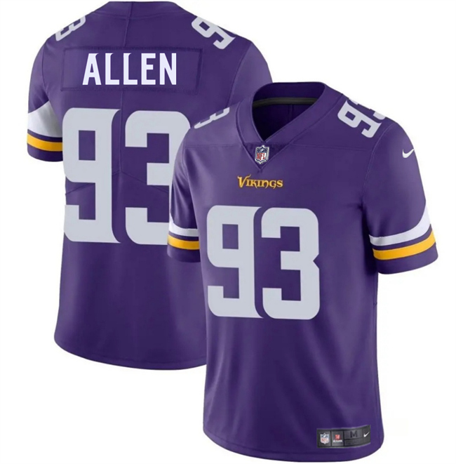 Men's Minnesota Vikings #93 Jonathan Allen Purple 2025 Vapor Untouchable Limited Stitched Jersey Men's Minnesota Vikings #93 Jonathan Allen Purple 2025 Vapor Untouchable Limited Stitched Jersey