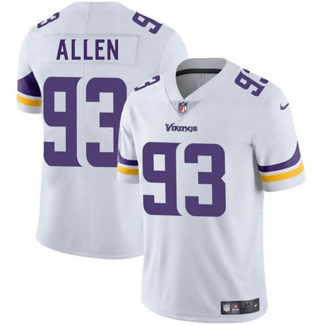 Men's Minnesota Vikings #93 Jonathan Allen White 2025 Vapor Untouchable Limited Stitched Jersey Men's Minnesota Vikings #93 Jonathan Allen White 2025 Vapor Untouchable Limited Stitched Jersey