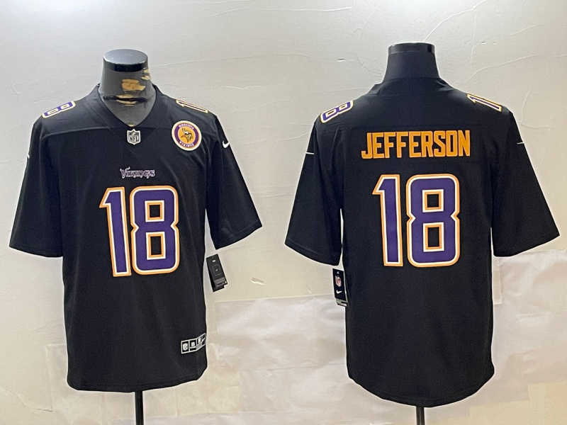 Men's Minnesota Vikings #18 Justin Jefferson Black Vapor Untouchable Limited Stitched Jersey 2 Men's Minnesota Vikings #18 Justin Jefferson Black Vapor Untouchable Limited Stitched Jersey 2