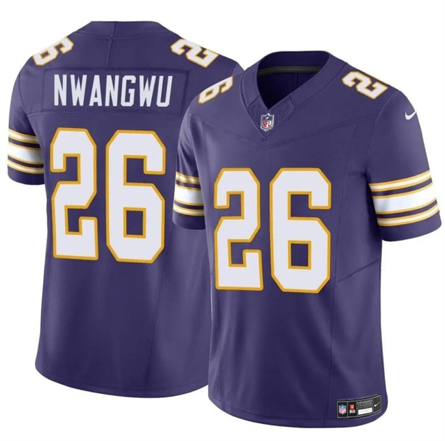 Men's Minnesota Vikings #26 Kene Nwangwu Purple 2023 F.U.S.E. Throwback Vapor Untouchable Limited Stitched Jersey Men's Minnesota Vikings #26 Kene Nwangwu Purple 2023 F.U.S.E. Throwback Vapor Untouchable Limited Stitched Jersey