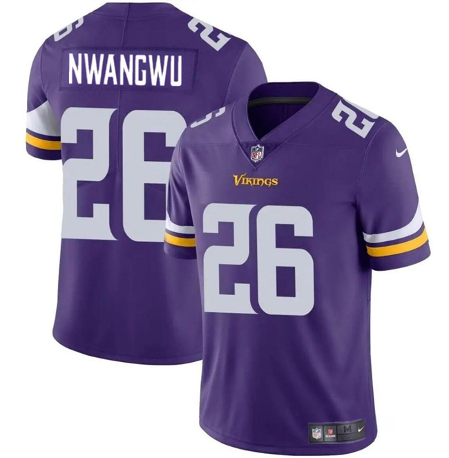Men's Minnesota Vikings #26 Kene Nwangwu Purple Vapor Untouchable Limited Stitched Jersey Men's Minnesota Vikings #26 Kene Nwangwu Purple Vapor Untouchable Limited Stitched Jersey