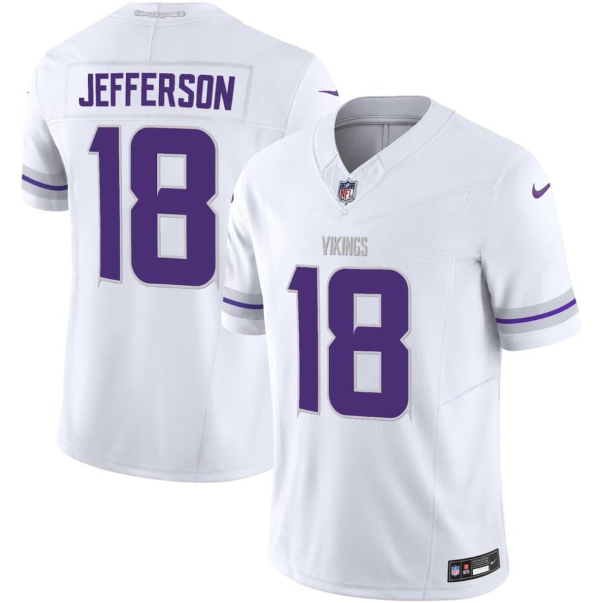 Men's Minnesota Vikings #18 Justin Jefferson White F.U.S.E. Winter Warrior Limited Stitched Jersey Men's Minnesota Vikings #18 Justin Jefferson White F.U.S.E. Winter Warrior Limited Stitched Jersey