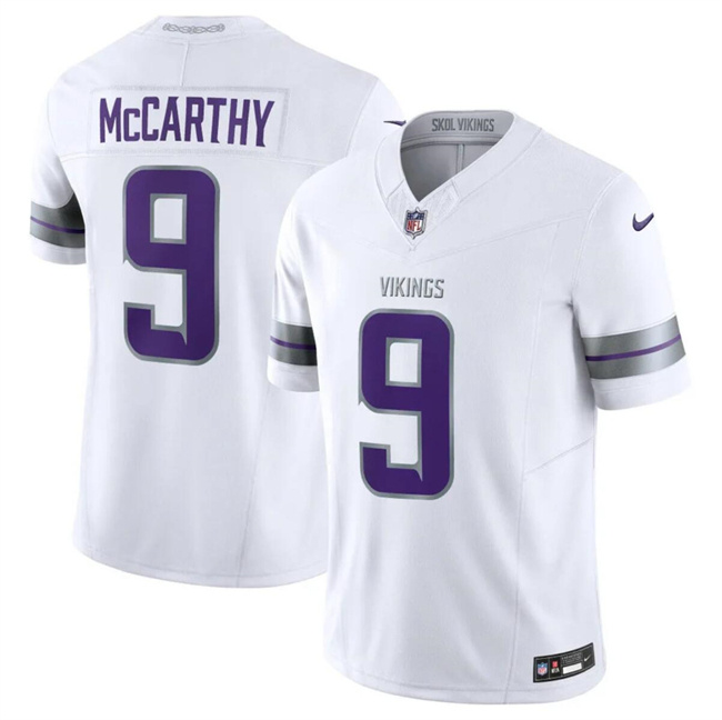 Men's Minnesota Vikings #9 J.J. McCarthy White F.U.S.E. Winter Warrior Limited Stitched Jersey Men's Minnesota Vikings #9 J.J. McCarthy White F.U.S.E. Winter Warrior Limited Stitched Jersey