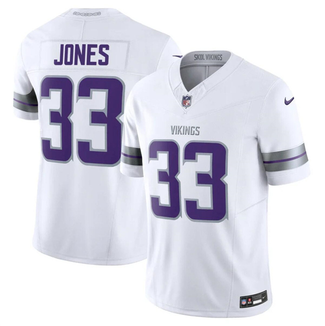 Men's Minnesota Vikings #33 Aaron Jones White F.U.S.E. Winter Warrior Limited Stitched Jersey Men's Minnesota Vikings #33 Aaron Jones White F.U.S.E. Winter Warrior Limited Stitched Jersey