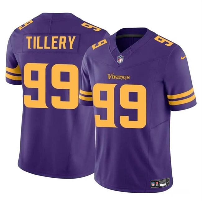 Men's Minnesota Vikings #99 Jerry Tillery Purple 2023 F.U.S.E. Color Rush Untouchable Limited Stitched Jersey Men's Minnesota Vikings #99 Jerry Tillery Purple 2023 F.U.S.E. Color Rush Untouchable Limited Stitched Jersey