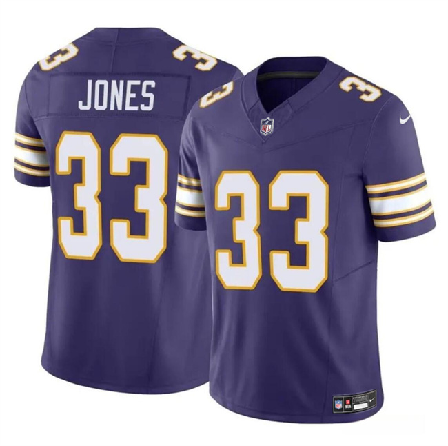 Men's Minnesota Vikings #33 Aaron Jones Purple F.U.S.E. Vapor Untouchable Throwback Limited Stitched Jersey Men's Minnesota Vikings #33 Aaron Jones Purple F.U.S.E. Vapor Untouchable Throwback Limited Stitched Jersey