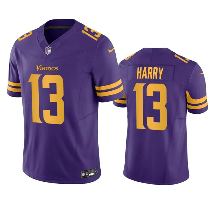Men's Minnesota Vikings #13 N'Keal Harry Purple 2023 F.U.S.E. Color Rush Limited Stitched Jersey Men's Minnesota Vikings #13 N'Keal Harry Purple 2023 F.U.S.E. Color Rush Limited Stitched Jersey