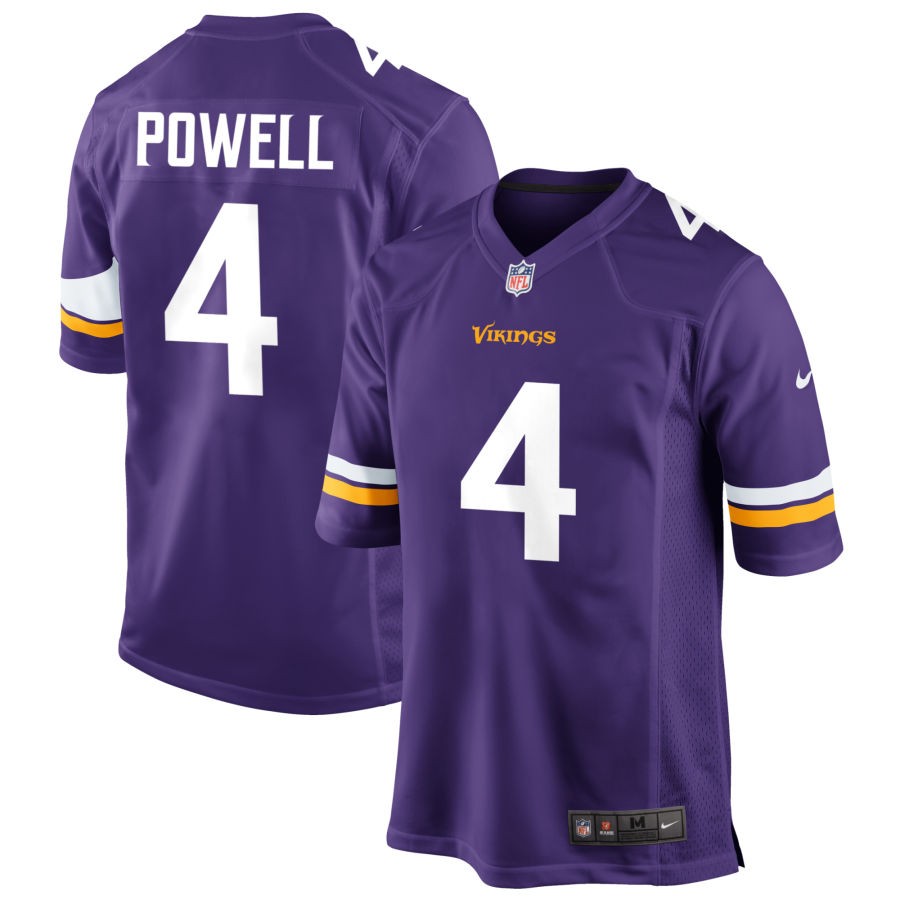 Men's Minnesota Vikings #4 Brandon Powell Purple Vapor Untouchable Stitched Jersey Men's Minnesota Vikings #4 Brandon Powell Purple Vapor Untouchable Stitched Jersey