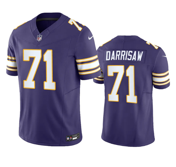 Men's Minnesota Vikings #71 Christian Darrisaw Purple 2023 F.U.S.E. Vapor Untouchable Limited Stitched Jersey Men's Minnesota Vikings #71 Christian Darrisaw Purple 2023 F.U.S.E. Vapor Untouchable Limited Stitched Jersey