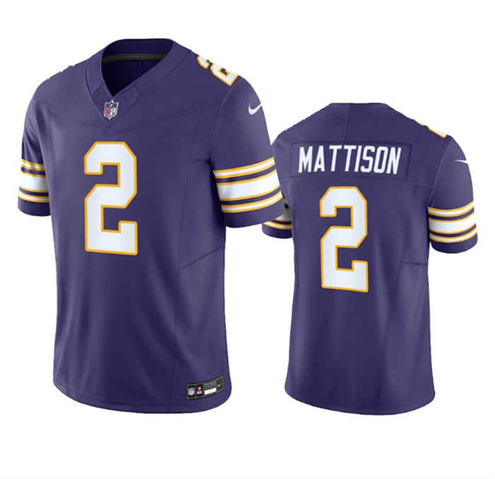 Men's Minnesota Vikings #2 Alexander Mattison Purple 2023 F.U.S.E. Vapor Untouchable Limited Stitched Jersey Men's Minnesota Vikings #2 Alexander Mattison Purple 2023 F.U.S.E. Vapor Untouchable Limited Stitched Jersey