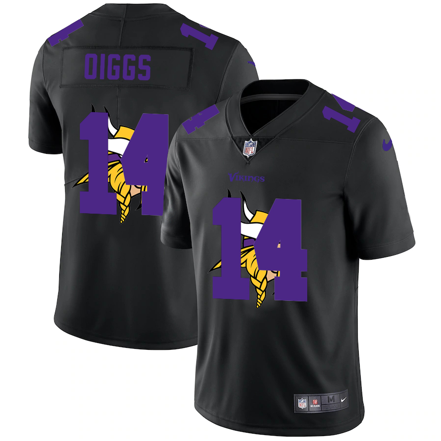 Minnesota Vikings #14 Stefon Diggs Men's Nike Team Logo Dual Overlap Limited NFL Jersey Black Minnesota Vikings #14 Stefon Diggs Men's Nike Team Logo Dual Overlap Limited NFL Jersey Black