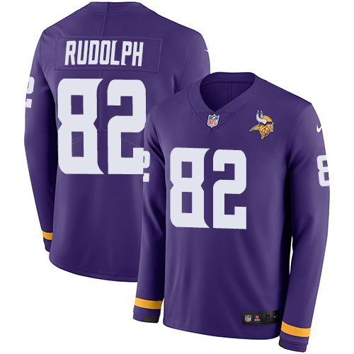 Nike Vikings #82 Kyle Rudolph Purple Team Color Men's Stitched NFL Limited Therma Long Sleeve Jersey Nike Vikings #82 Kyle Rudolph Purple Team Color Men's Stitched NFL Limited Therma Long Sleeve Jersey