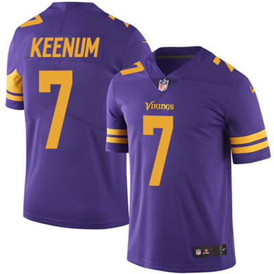 Nike Vikings #7 Case Keenum Purple Men's Stitched NFL Limited Rush Jersey Nike Vikings #7 Case Keenum Purple Men's Stitched NFL Limited Rush Jersey