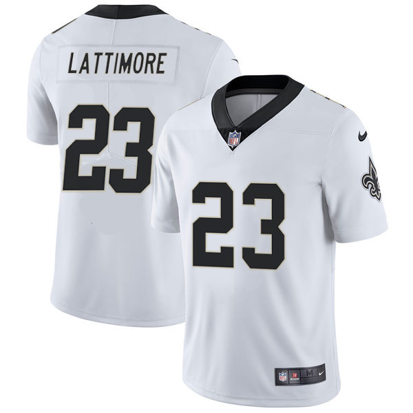 Men's New Orleans Saints #23 Marshon Lattimore Nike White Vapor Untouchable Limited Jersey Men's New Orleans Saints #23 Marshon Lattimore Nike White Vapor Untouchable Limited Jersey