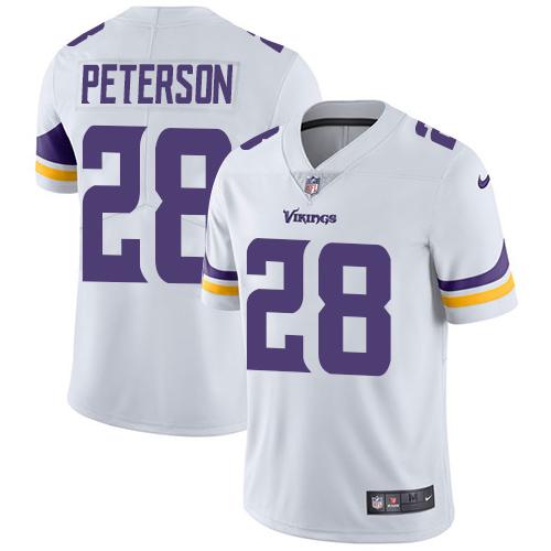 Nike Vikings #28 Adrian Peterson White Men's Stitched NFL Vapor Untouchable Limited Jersey Nike Vikings #28 Adrian Peterson White Men's Stitched NFL Vapor Untouchable Limited Jersey