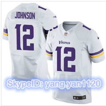 Nike Minnesota Vikings #12 Charles Johnson White Men's Stitched NFL Elite Jersey Nike Minnesota Vikings #12 Charles Johnson White Men's Stitched NFL Elite Jersey