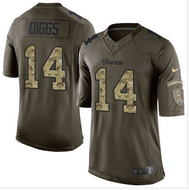 Nike Minnesota Vikings #14 Stefon Diggs Green Men's Stitched NFL Limited Salute to Service Jersey Nike Minnesota Vikings #14 Stefon Diggs Green Men's Stitched NFL Limited Salute to Service Jersey