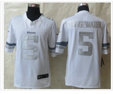 NEW Minnesota Vikings #5 Teddy Bridgewater White NFL Limited Platinum Jersey NEW Minnesota Vikings #5 Teddy Bridgewater White NFL Limited Platinum Jersey