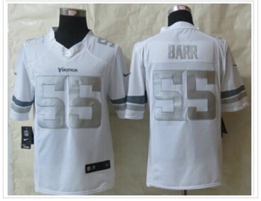 NEW Minnesota Vikings #55 Anthony Barr White NFL Limited Platinum Jersey NEW Minnesota Vikings #55 Anthony Barr White NFL Limited Platinum Jersey