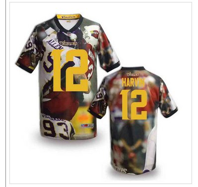 Minnesota Vikings #12 HARVIN Men's Stitched NFL Elite Fanatical Version Jersey (7)