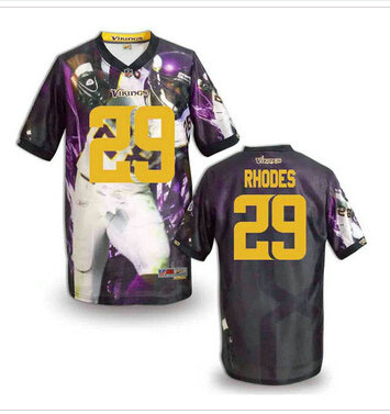 Minnesota Vikings #29 RHODES Men's Stitched NFL Elite Fanatical Version Jersey (3)