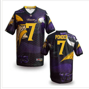 Minnesota Vikings #7 PONDER Men's Stitched NFL Elite Fanatical Version Jersey (6)