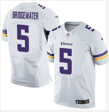 NEW Vikings #5 Teddy Bridgewater White Men's Stitched NFL Elite Jersey