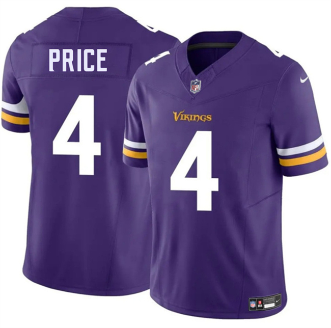 Men's Minnesota Vikings #4 Myles Price Purple 2026 F.U.S.E. Vapor Untouchable Limited Stitched Jersey