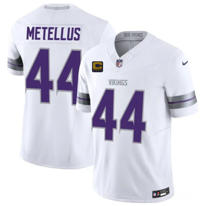 Men's Minnesota Vikings #44 Josh Metellus Purple 2026 F.U.S.E. 4-Star C Patch Throwback Vapor Untouchable Limited Stitched Jersey Men's Minnesota Vikings #44 Josh Metellus Purple 2026 F.U.S.E. 4-Star C Patch Throwback Vapor Untouchable Limited Stitched Jersey
