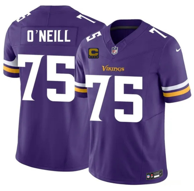 Men's Minnesota Vikings #75 Brian O'Neill White 2026 F.U.S.E. 4-Star C Patch Vapor Untouchable Limited Stitched Jersey Men's Minnesota Vikings #75 Brian O'Neill White 2026 F.U.S.E. 4-Star C Patch Vapor Untouchable Limited Stitched Jersey