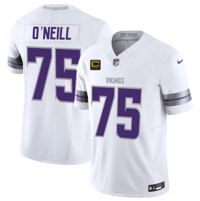 Men's Minnesota Vikings #75 Brian O'Neill White 2025 F.U.S.E. Winter Warrior Limited Stitched Jersey Men's Minnesota Vikings #75 Brian O'Neill White 2025 F.U.S.E. Winter Warrior Limited Stitched Jersey