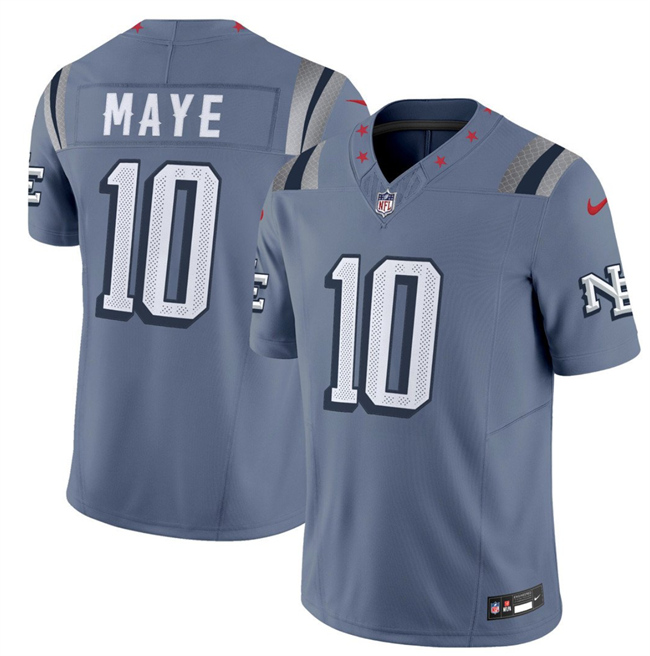 Men's New England Patriots #10 Drake Maye 2025 F.U.S.E. “Rivalries” Vapor Limited Stitched Football Jersey Men's New England Patriots #10 Drake Maye 2025 F.U.S.E. “Rivalries” Vapor Limited Stitched Football Jersey
