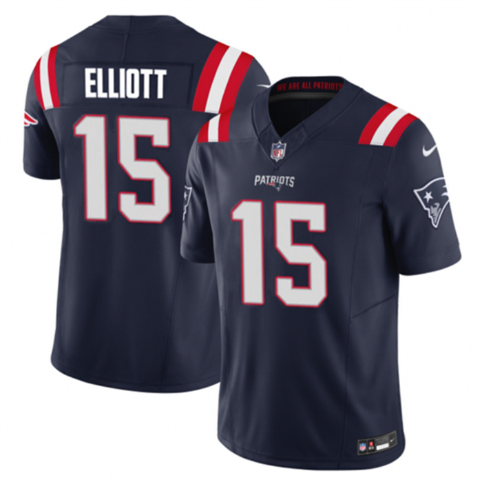 Men's New England Patriots #15 Ezekiel Elliott Navy 2023 F.U.S.E. Vapor Limited Stitched Football Jersey Men's New England Patriots #15 Ezekiel Elliott Navy 2023 F.U.S.E. Vapor Limited Stitched Football Jersey