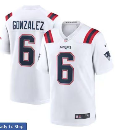 Men's New England Patriots #6 Christian Gonzalez White Vapor Limited Jersey Men's New England Patriots #6 Christian Gonzalez White Vapor Limited Jersey