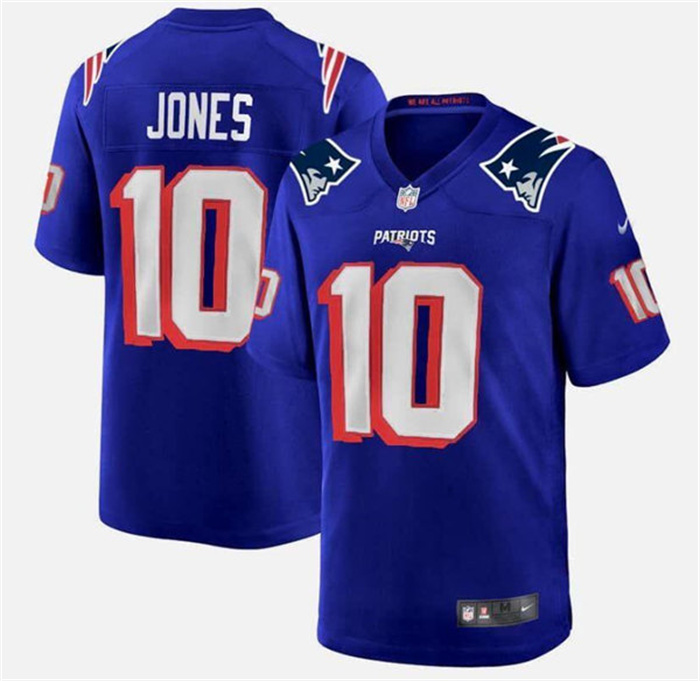 Men's New England Patriots #10 Mac Jones Royal Stitched Jersey Men's New England Patriots #10 Mac Jones Royal Stitched Jersey