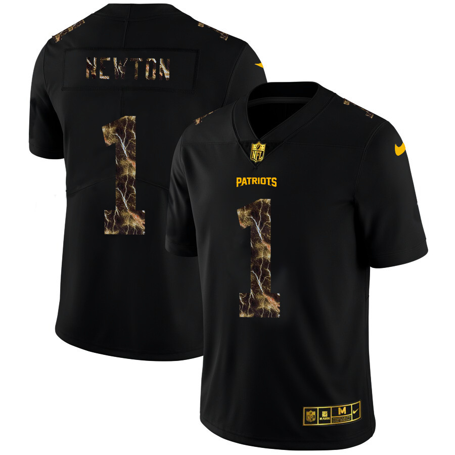 New England Patriots #1 Cam Newton Men's Black Nike Flocked Lightning Vapor Limited NFL Jersey New England Patriots #1 Cam Newton Men's Black Nike Flocked Lightning Vapor Limited NFL Jersey
