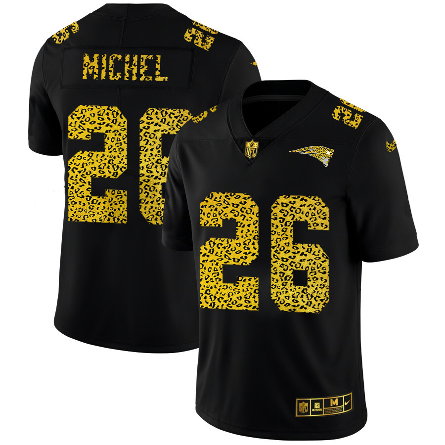 New England Patriots #26 Sony Michel Men's Nike Leopard Print Fashion Vapor Limited NFL Jersey Black New England Patriots #26 Sony Michel Men's Nike Leopard Print Fashion Vapor Limited NFL Jersey Black