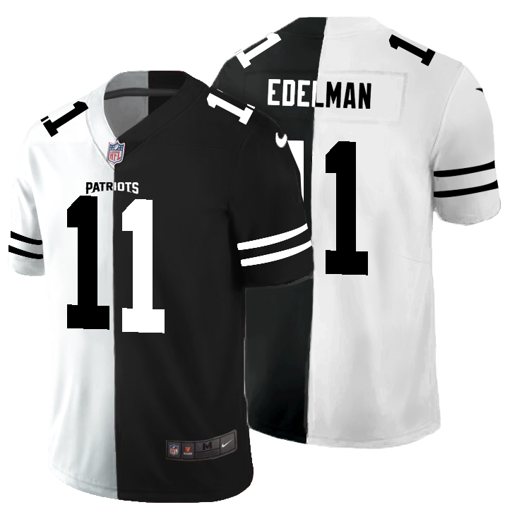 New England Patriots #11 Julian Edelman Men's Black V White Peace Split Nike Vapor Untouchable Limited NFL Jersey New England Patriots #11 Julian Edelman Men's Black V White Peace Split Nike Vapor Untouchable Limited NFL Jersey
