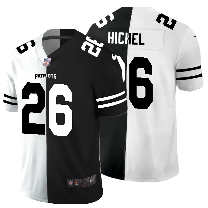 New England Patriots #26 Sony Michel Men's Black V White Peace Split Nike Vapor Untouchable Limited NFL Jersey New England Patriots #26 Sony Michel Men's Black V White Peace Split Nike Vapor Untouchable Limited NFL Jersey