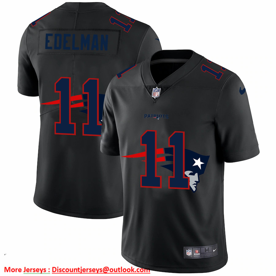 New England Patriots #11 Julian Edelman Men's Nike Team Logo Dual Overlap Limited NFL Jersey Black New England Patriots #11 Julian Edelman Men's Nike Team Logo Dual Overlap Limited NFL Jersey Black
